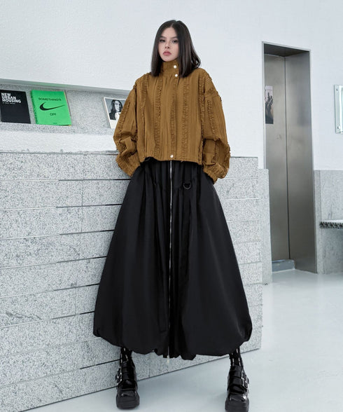 Front Zip Balloon Skirt